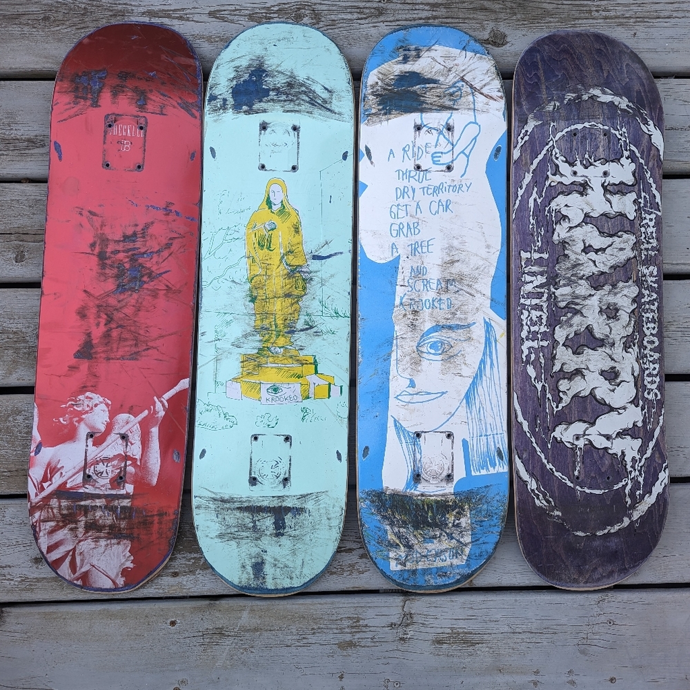 4 pro skateboard decks krooked,real,plan b